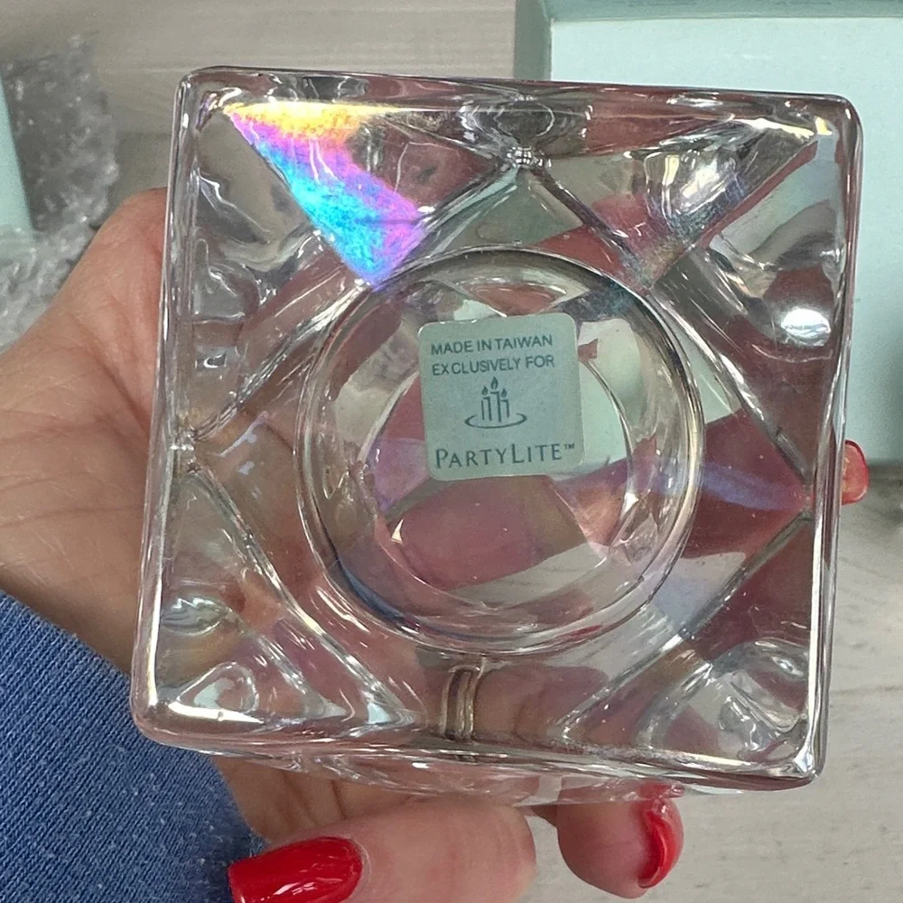NWT PartyLite Crystal Candle Holders P8035 Discover Prism - Picture 3 of 7